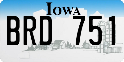 IA license plate BRD751