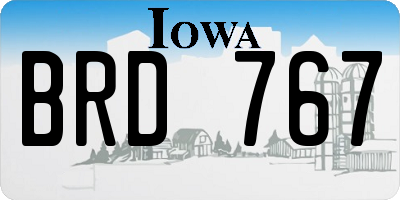 IA license plate BRD767