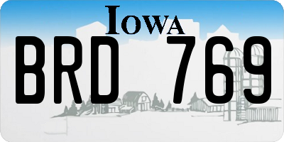 IA license plate BRD769