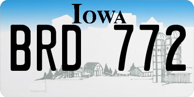 IA license plate BRD772