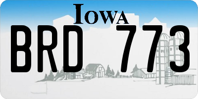 IA license plate BRD773