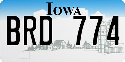 IA license plate BRD774