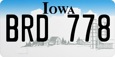 IA license plate BRD778