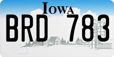 IA license plate BRD783