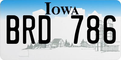 IA license plate BRD786