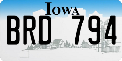 IA license plate BRD794