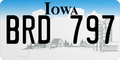 IA license plate BRD797