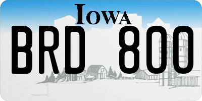IA license plate BRD800