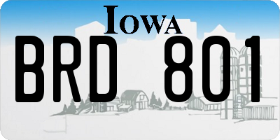 IA license plate BRD801