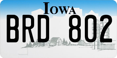 IA license plate BRD802