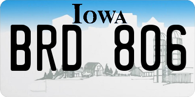 IA license plate BRD806