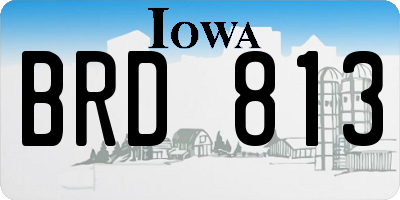 IA license plate BRD813