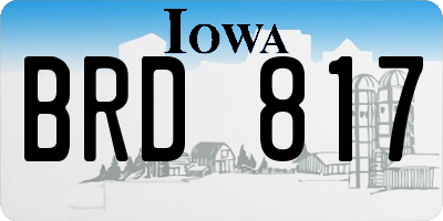 IA license plate BRD817