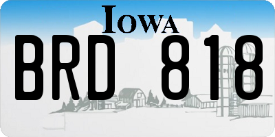 IA license plate BRD818