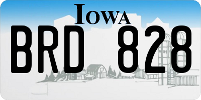 IA license plate BRD828