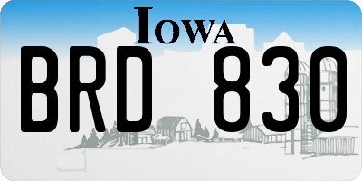IA license plate BRD830