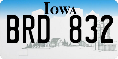 IA license plate BRD832