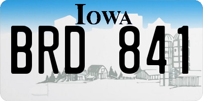 IA license plate BRD841