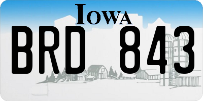 IA license plate BRD843