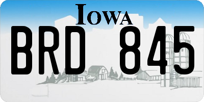 IA license plate BRD845