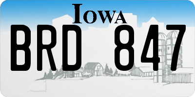IA license plate BRD847