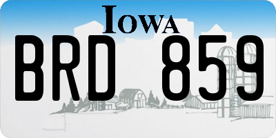 IA license plate BRD859