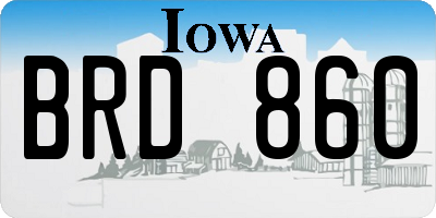 IA license plate BRD860