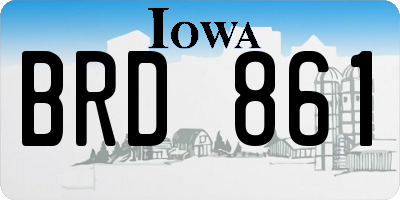 IA license plate BRD861