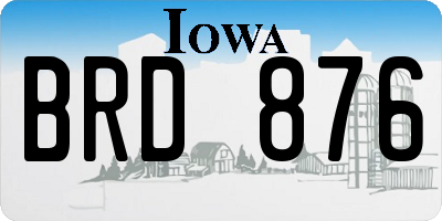 IA license plate BRD876