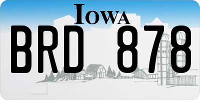 IA license plate BRD878