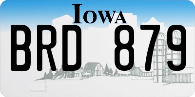 IA license plate BRD879
