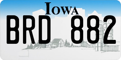 IA license plate BRD882