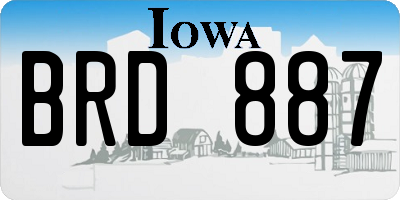 IA license plate BRD887