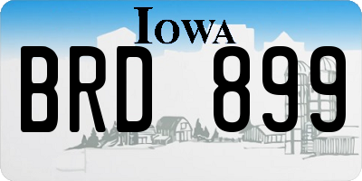 IA license plate BRD899