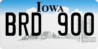 IA license plate BRD900