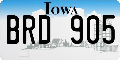 IA license plate BRD905