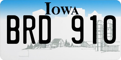 IA license plate BRD910