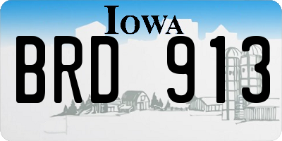 IA license plate BRD913