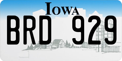 IA license plate BRD929