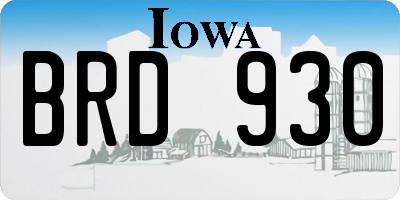 IA license plate BRD930