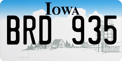 IA license plate BRD935