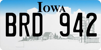 IA license plate BRD942