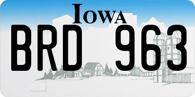 IA license plate BRD963