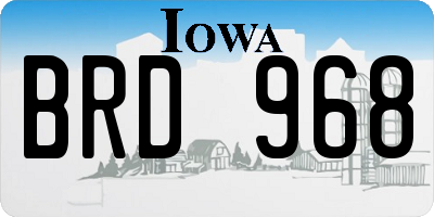 IA license plate BRD968