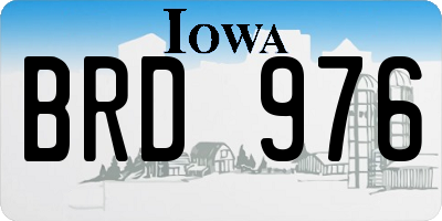 IA license plate BRD976