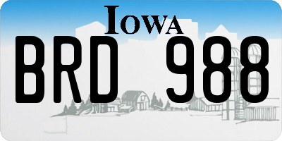 IA license plate BRD988