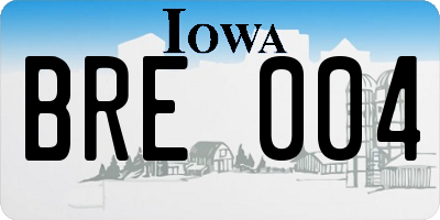 IA license plate BRE004