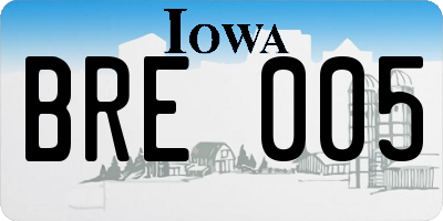 IA license plate BRE005