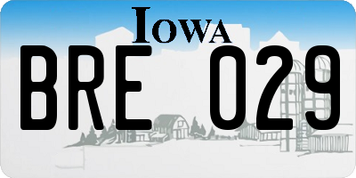 IA license plate BRE029