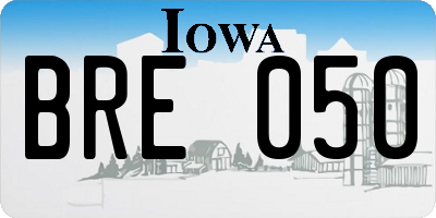 IA license plate BRE050